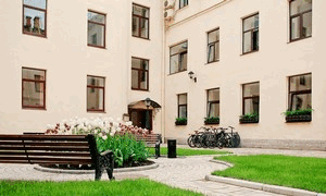 Внутренний двор бизнес-центра «Ново-Исаакiевскiй» после благоустройства